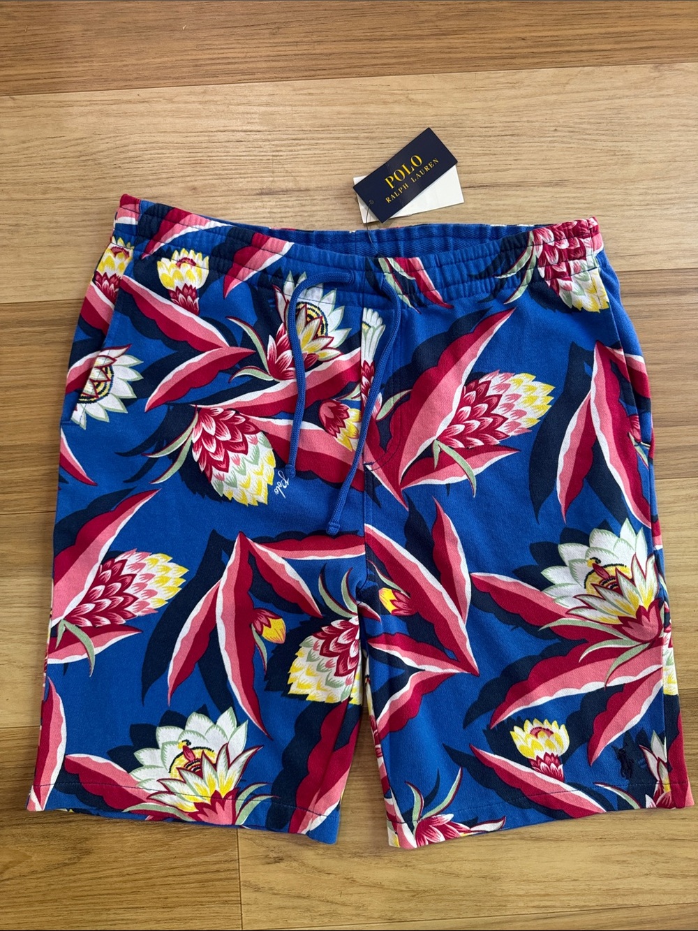 Polo by Ralph Lauren Royal Blue Tropical Floral Terry Shorts